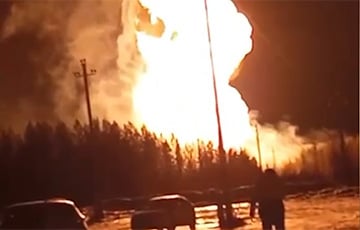 В Московии взорвался газопровод и начался сильный пожар