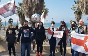 В Тель-Авиве вышли на вторую акцию солидарности с белорусами за последние несколько дней