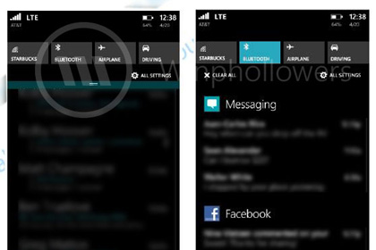 В Сеть попали скриншоты «Центра уведомлений» для Windows Phone