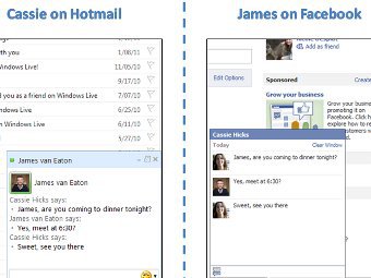 Hotmail запустил чат для пользователей Facebook