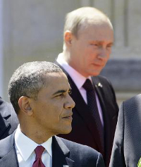 Обама и Путин коротко поговорили в Нормандии