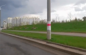 Минские партизаны украсили Каменную Горку национальными флагами