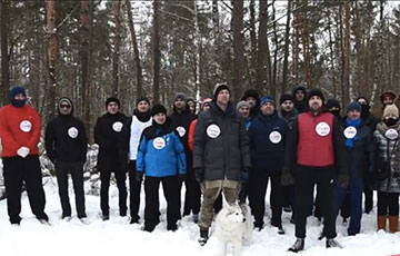 Бастующие шахтеры «Беларуськалия» провели необычную акцию в поддержку спортсменов