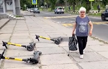 Беларусская пенсионерка атаковала электросамокаты