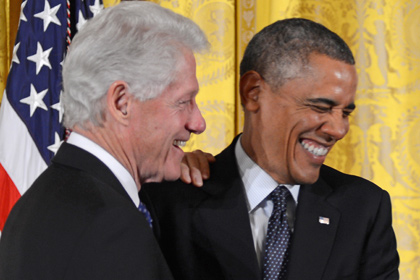 Билл Клинтон и Барак Обама обменялись шутками на тему президентства