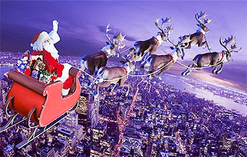 В сторону Беларуси летит праздничный экипаж Санта-Клауса
