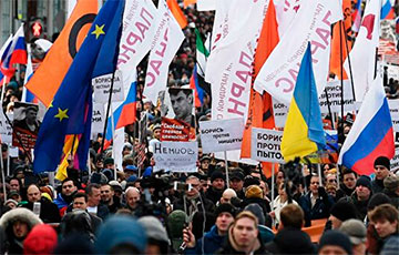 На Марш Нецова в Москве вышли более 22 тысяч человек
