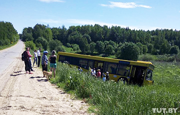 Под Минском рейсовый автобус съехал в кювет: есть пострадавшие
