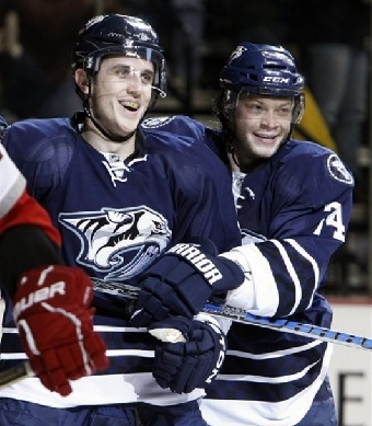 Братья Костицыны обеспечили победу "Нэшвилла" в матче с "Детройтом" в чемпионате НХЛ