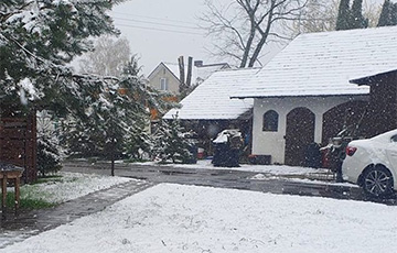 Апрельский снегопад засыпал некоторые районы Литвы