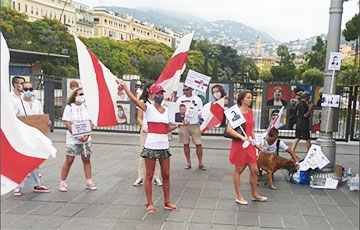 Акция солидарности с Беларусью прошла во французской Ницце