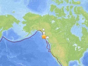 У берегов Аляски произошло землетрясение магнитудой 7,7