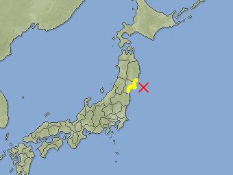 У побережья Японии произошло сильное землетрясение