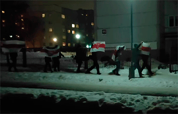 Жители Девятовки вышли на шествие с национальными флагами