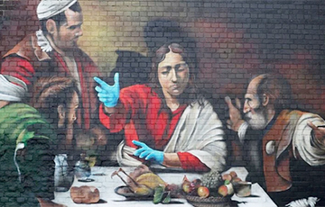 Лондонский уличный художник посвятил граффити по мотивам Караваджо медикам