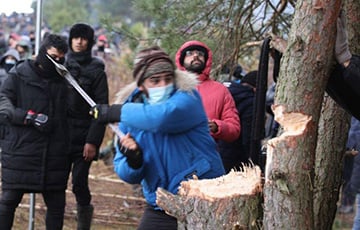Пограничный комитет Беларуси:Мигрантам можно ломать ограждения, рубить лес, разбирать плитку