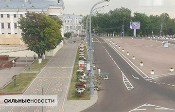 В центре Гомеля на пути кортежа Лукашенко обрушилась цветочная композиция