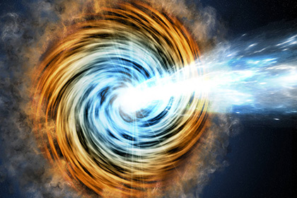 Астрофизики обнаружили мощное излучение из галактики с черной дырой