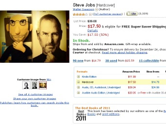 Биография Джобса стала самой продаваемой книгой 2011 года на Amazon