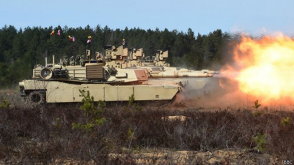 Американские танки начали учения в Литве (Видео)