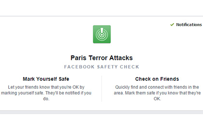 Facebook добавил специальную функцию в связи с терактами в Париже