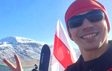 Белорус закончил марафон по Исландии под национальным флагом