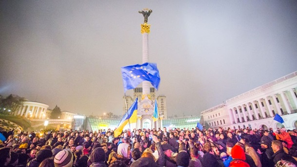 Сторонники евроинтеграции Украины вышли на Майдан
