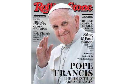 Rolling Stone впервые поставил на обложку папу Римского