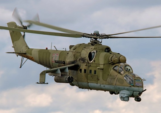Под Мозырем опрокинулся военный вертолет Ми-24