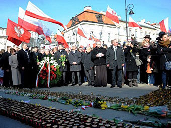 Польские националисты отметили годовщину гибели Качиньского митингом
