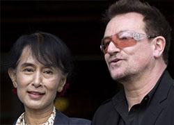 U2 спели для Аун Сан Су Чжи (Фото)