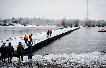 Понтонный мост в Житковичском районе восстановят, когда позволит погода