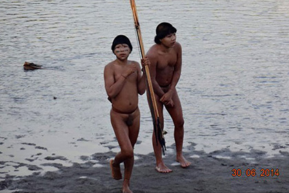 Жившие в изоляции бразильские индейцы вышли из джунглей