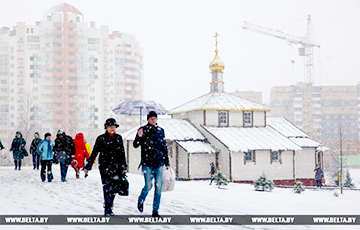 Фотофакт: Снежная Пасха в Витебске